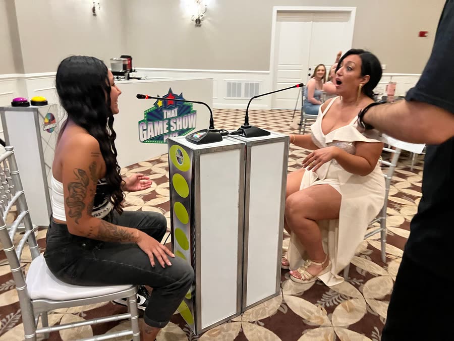 A group playing at an away event