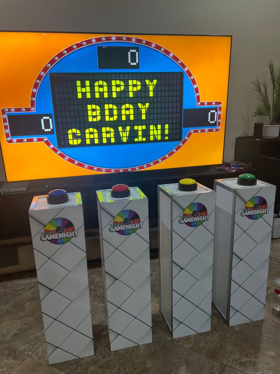 A community room set up for a game show