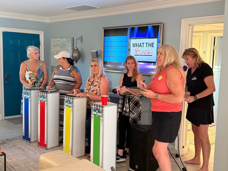 Contestants buzzing in at a travel show